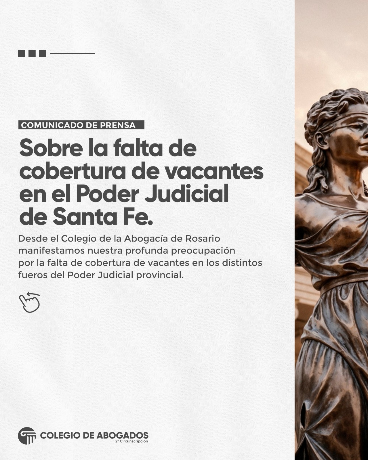 COMUNICADO DE PRENSA: Sobre la falta de cobertura de vacantes en el Poder Judicial de Santa Fe
